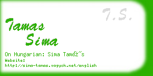 tamas sima business card